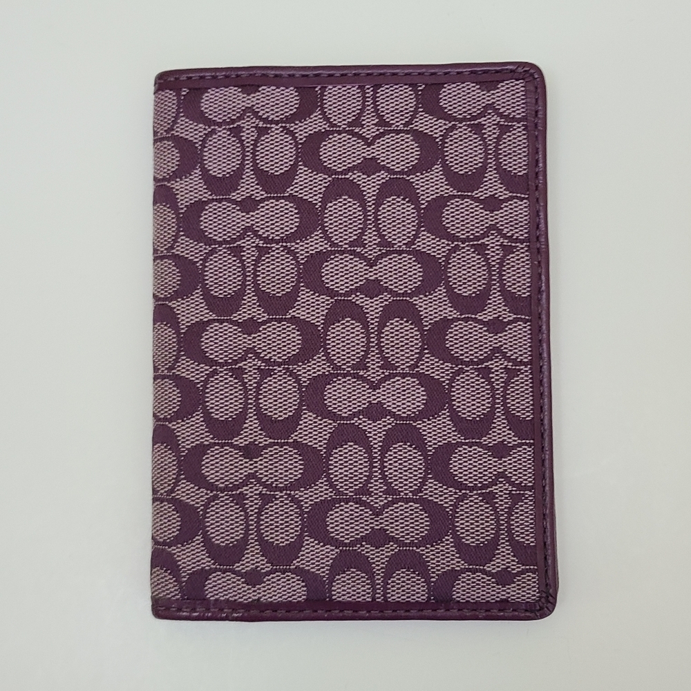 Coach Signature C Passport Holder Case Wallet